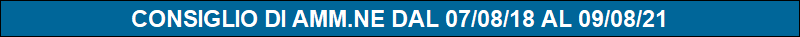 CONSIGLIO DI AMM.NE DAL 07/08/18 AL 09/08/21