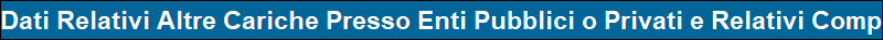 Dati Relativi Altre Cariche Presso Enti Pubblici o Privati e Relativi Compensi