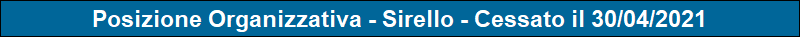 Posizione Organizzativa - Sirello - Cessato il 30/04/2021