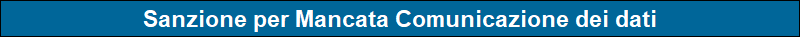 Sanzione per Mancata Comunicazione dei dati