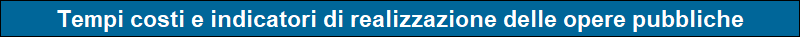 Tempi costi e indicatori di realizzazione delle opere pubbliche